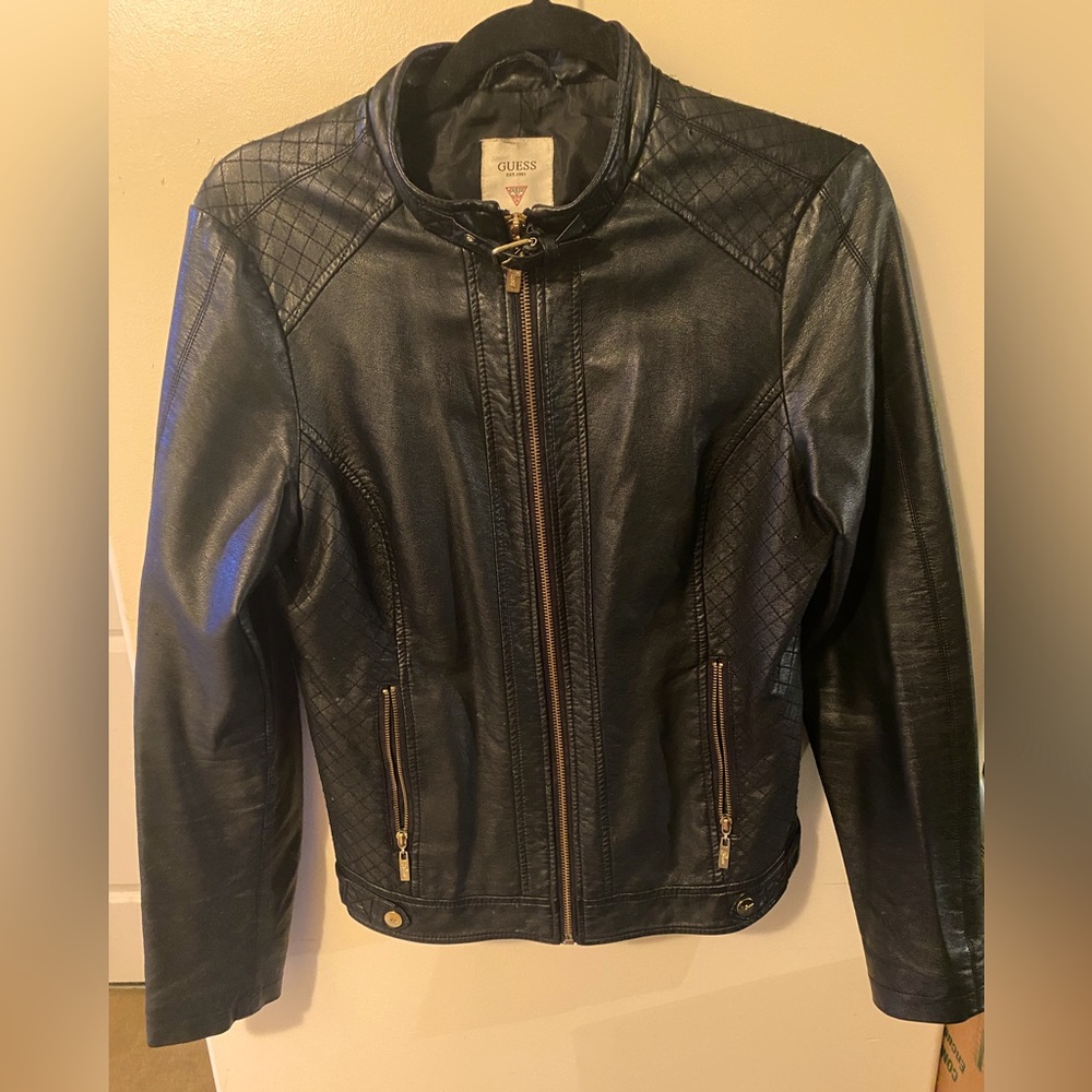 Guess leather jacket size m